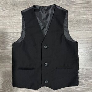 Magen Kids Black Formal Suit Vest Size‎ 5 BLACK Adjustable Back Cinch Wedding